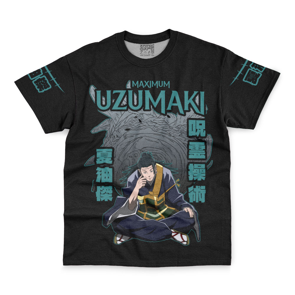 Geto-Suguru-Uzumaki-Jujutsu-Kaisen_Streetwear-T-Shirt-FRONT-WRINKLY Geto Suguru Uzumaki Jujutsu Kaisen Streetwear T Shirt FRONT WRINKLY - Jujutsu Kaisen EU Store