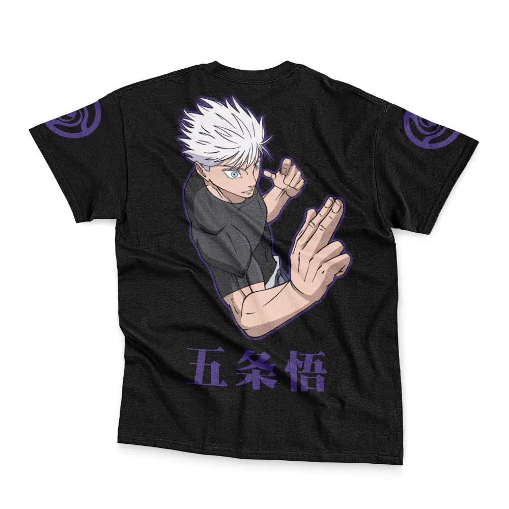 Gojo-Satoru-The-Strongest-Jujutsu-Kaisen_Streetwear-T-Shirt-BACK-WRINKLY Gojo Satoru The Strongest Jujutsu Kaisen Streetwear T Shirt BACK WRINKLY - Jujutsu Kaisen EU Store