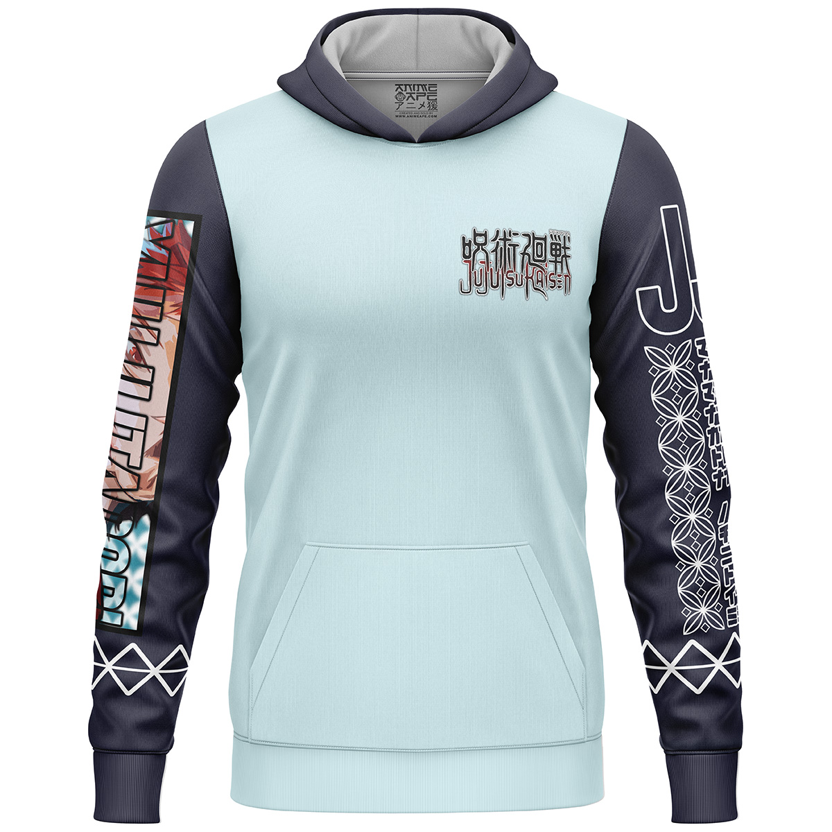 Itadori-x-Sukuna-Jujutsu-Kaisen-Streetwear_Lightweight-Hoodie-FRONT-mockup Itadori x Sukuna Jujutsu Kaisen Streetwear Lightweight Hoodie FRONT mockup - Jujutsu Kaisen EU Store