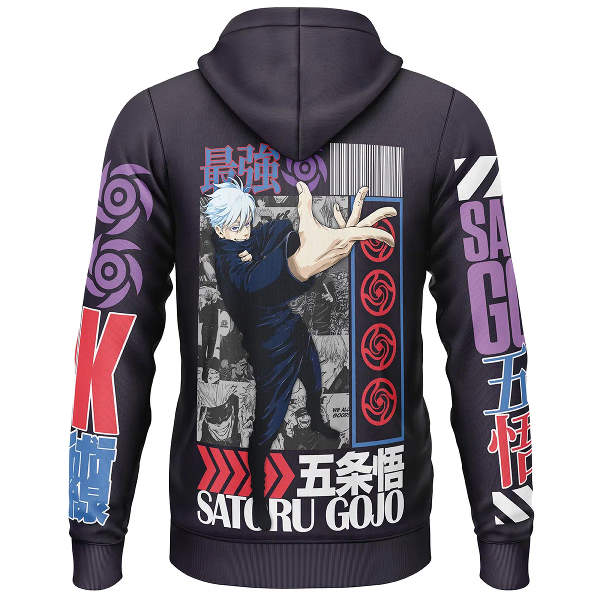 Satoru Gojo V2 Jujutsu Kaisen Streetwear Lightweight Hoodie BACK mockup - Jujutsu Kaisen EU Store
