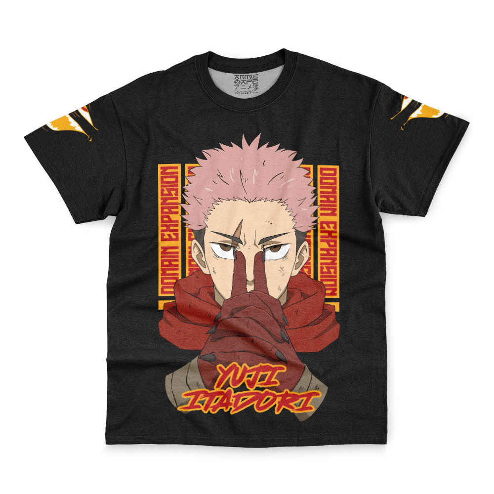 Yuji-Itadori-Domain-JJK_Streetwear-T-Shirt-FRONT-WRINKLY Yuji Itadori Domain JJK Streetwear T Shirt FRONT WRINKLY - Jujutsu Kaisen EU Store