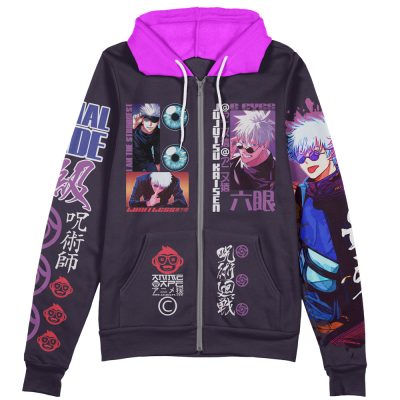 gojo Zip Hoodie Front Mockup - Jujutsu Kaisen EU Store