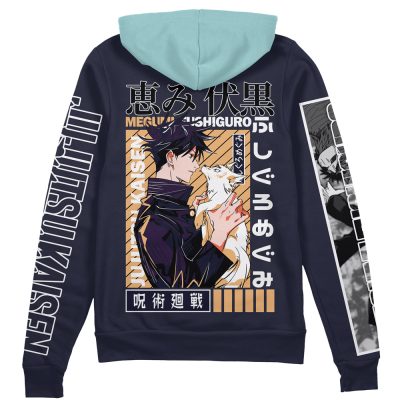megumi Zip Hoodie Back Mockup - Jujutsu Kaisen EU Store