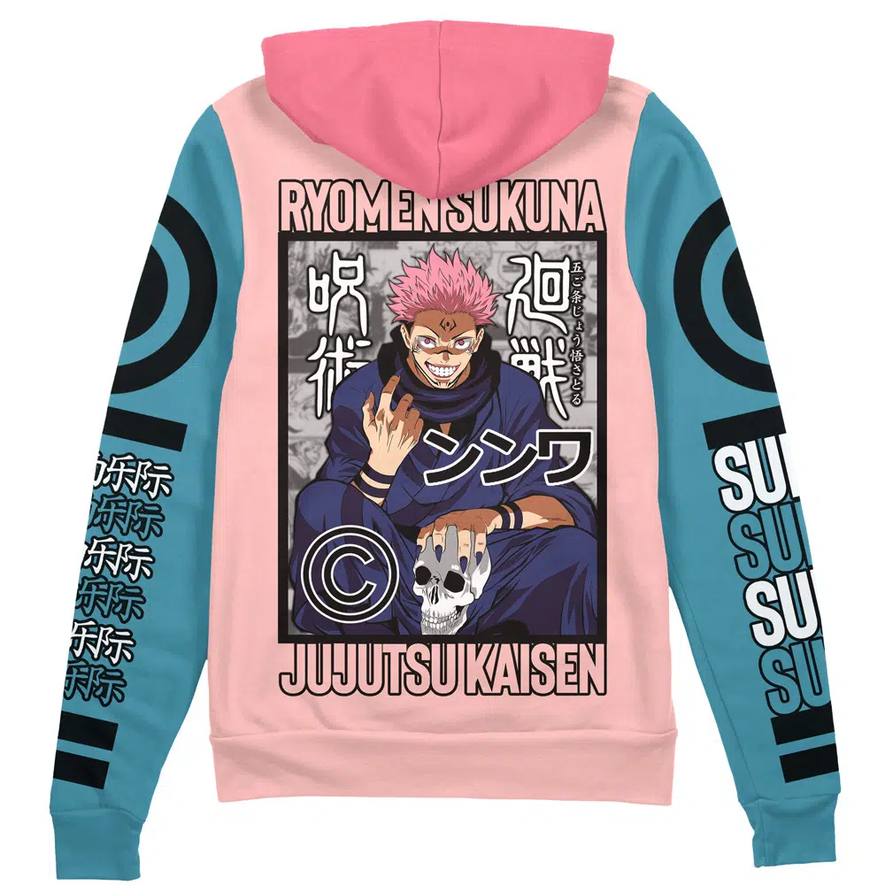 sukuna Zip Hoodie Back Mockup 1 - Jujutsu Kaisen EU Store